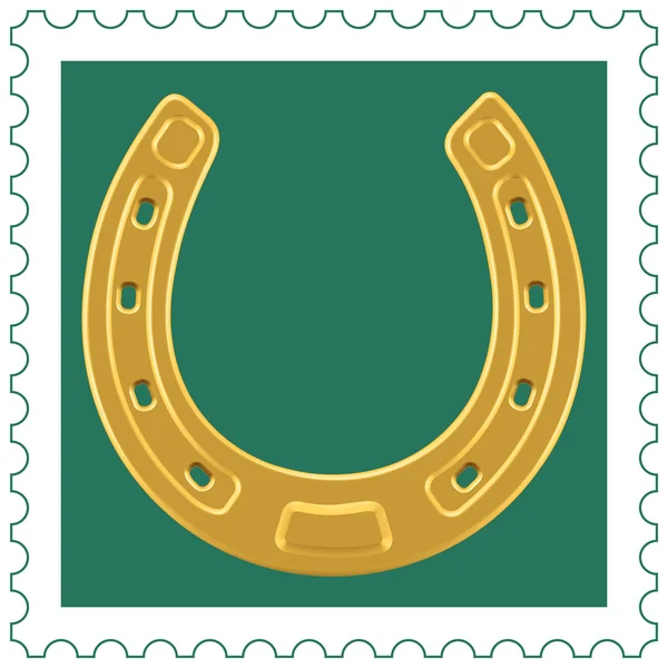 Horseshoe op postzegel — Stockvector