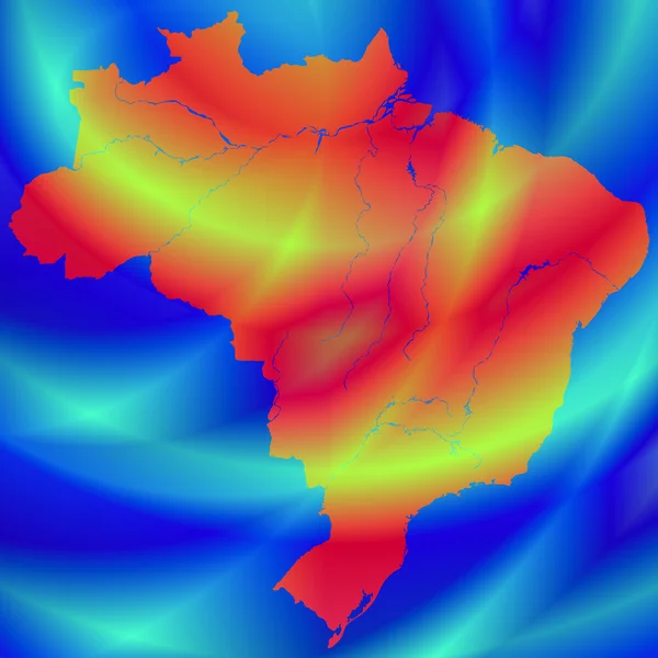 Brasil mapa sobre fondo abstracto — Archivo Imágenes Vectoriales