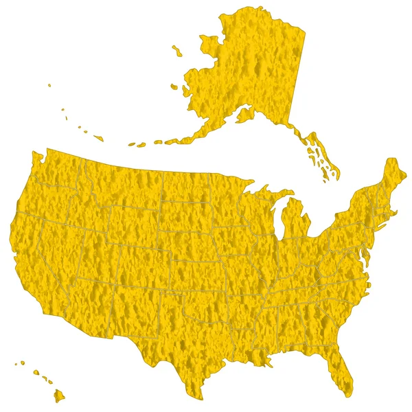 Mappa con Texture di Stati Uniti — Vettoriale Stock