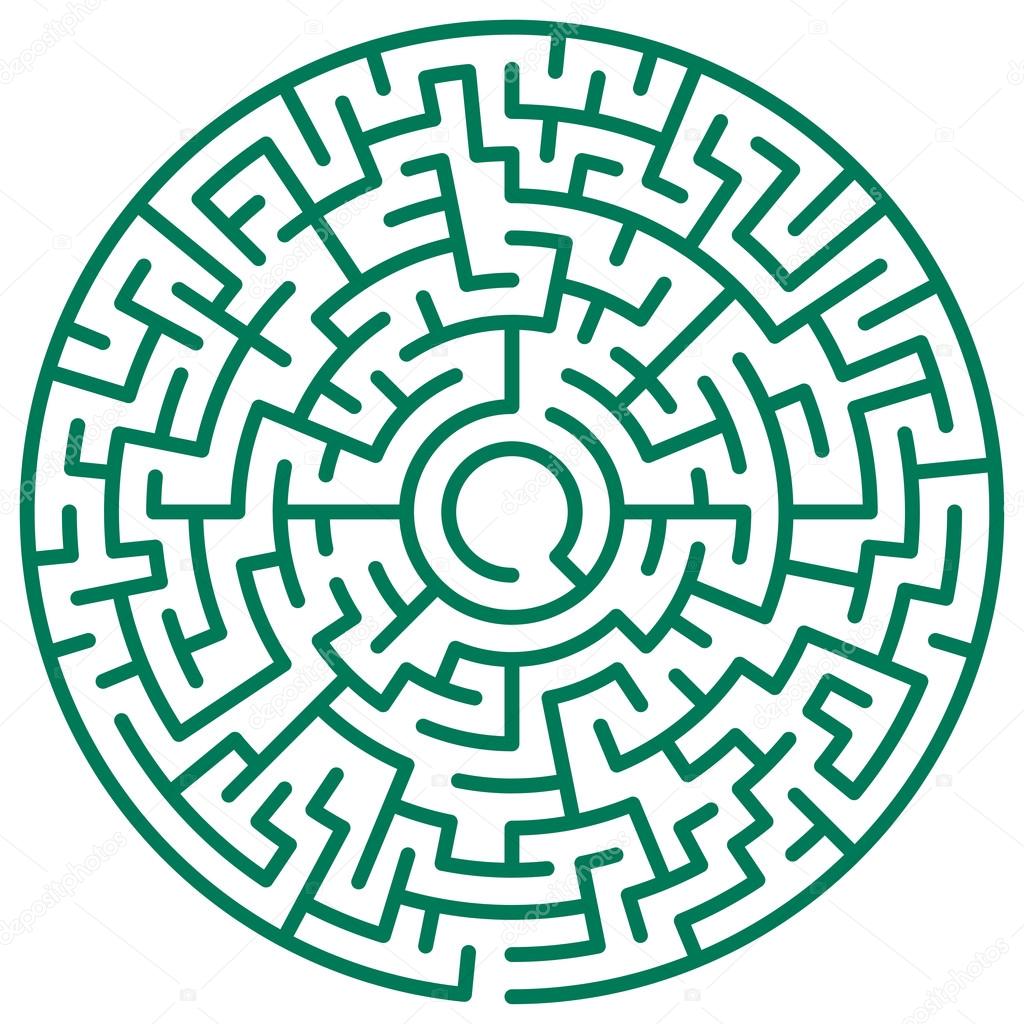Labyrinthe rond — Image vectorielle AlexanderZam © #53019121
