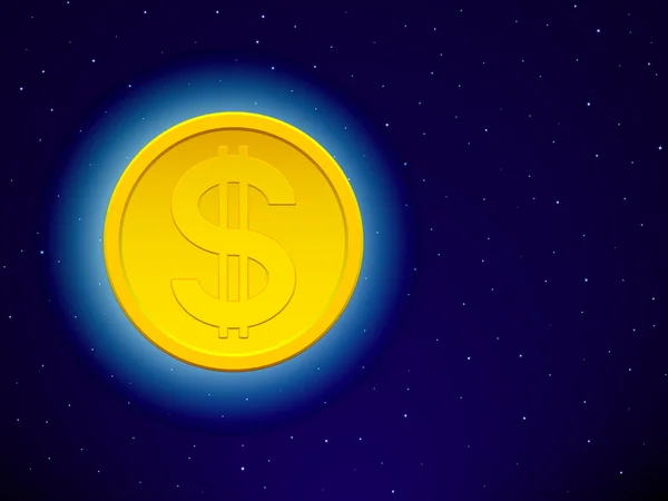 Долар на зоряному небі — стоковий вектор