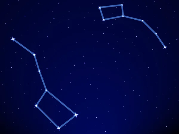Waterspreeuwen sterrenbeeld — Stockvector