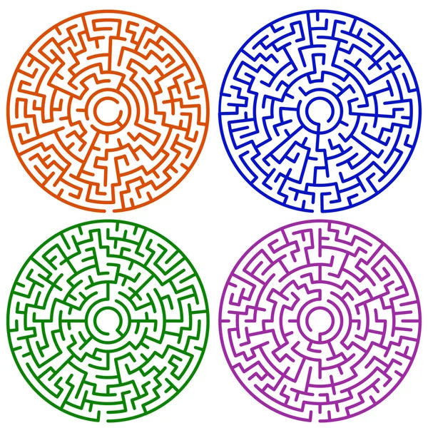 Jeu de labyrinthe rond — Image vectorielle