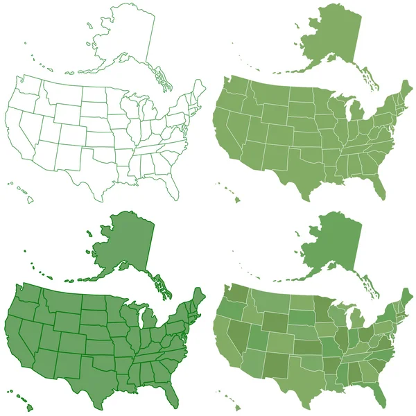 USA karta set — Stock vektor