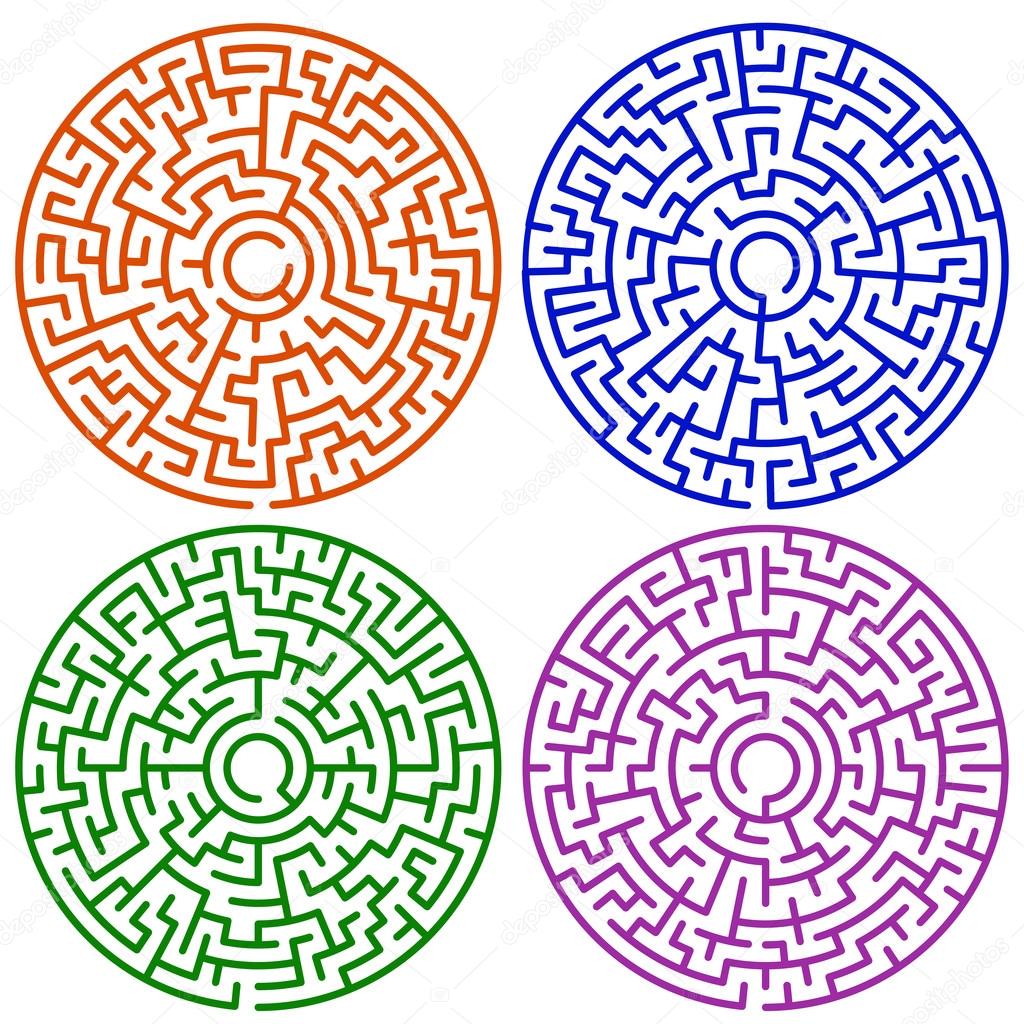 Round maze set