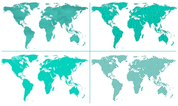 Cartes du monde abstraites — Image vectorielle