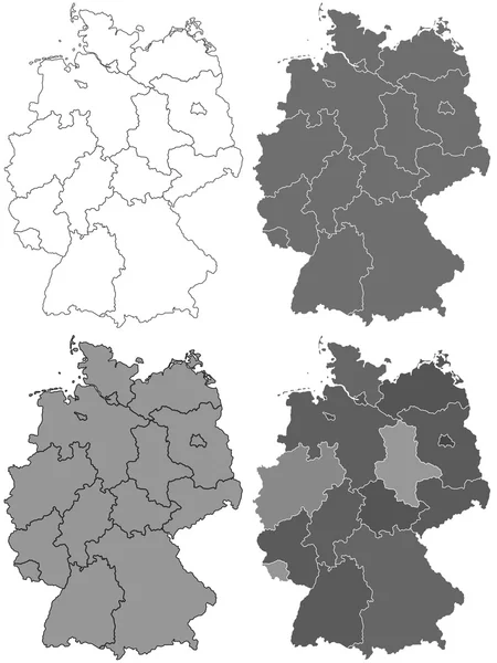 Alemanha mapa definido — Vetor de Stock