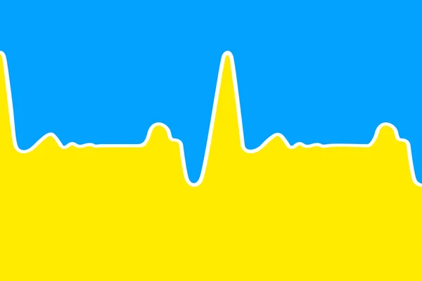 Cardiograma como bandera de Ucrania — Vector de stock