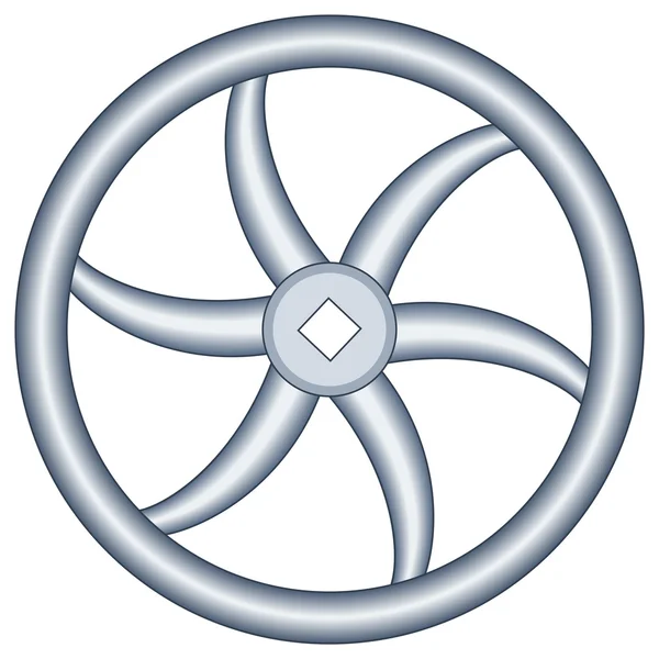 Metallic handwheel icon — Stock Vector