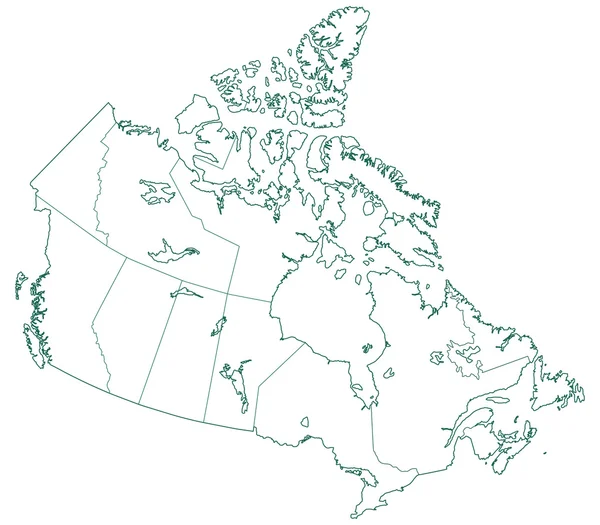 Mapa de contorno del Canadá — Vector de stock