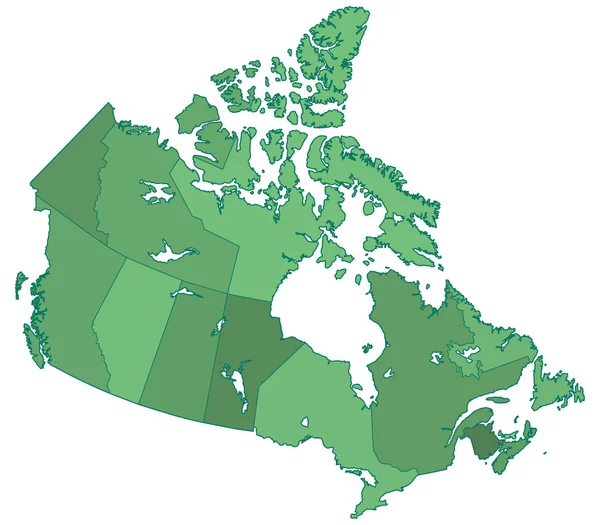 Canadá fronteiras mapa — Vetor de Stock