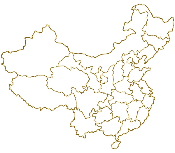 China Mapa — Vector de stock