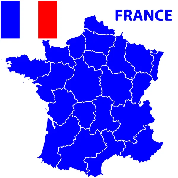 프랑스 국기의 지도 — 스톡 벡터
