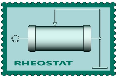 Rheostat on stamp icon clipart