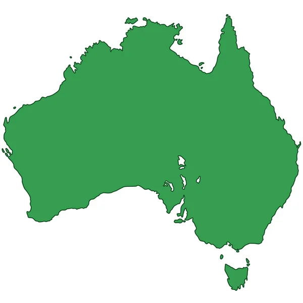 Silhueta mapa de Austrália —  Vetores de Stock