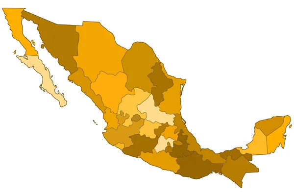 México contorno mapa — Vector de stock