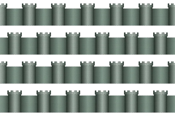 Modèle de tours et de murs — Image vectorielle