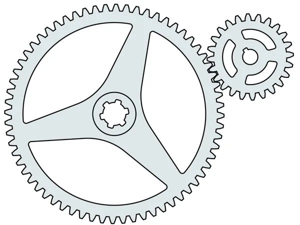 Gear wheel en pignonwiel — Stockvector