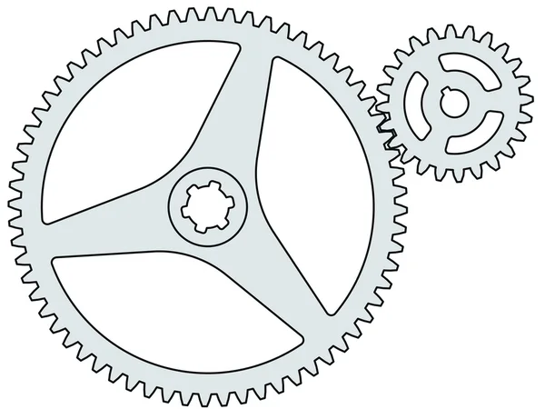 Roda de engrenagem e pinhão — Vetor de Stock