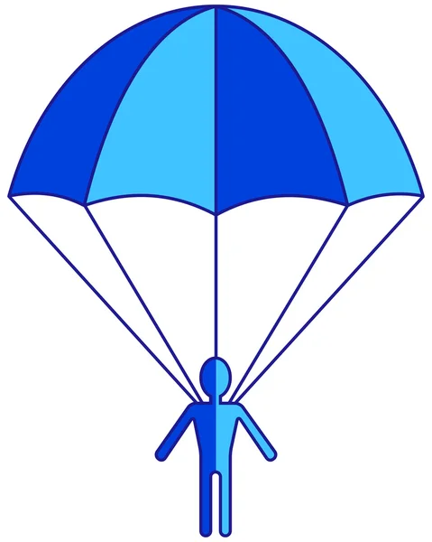 Cartoon flat parachuter icon — Stock Vector
