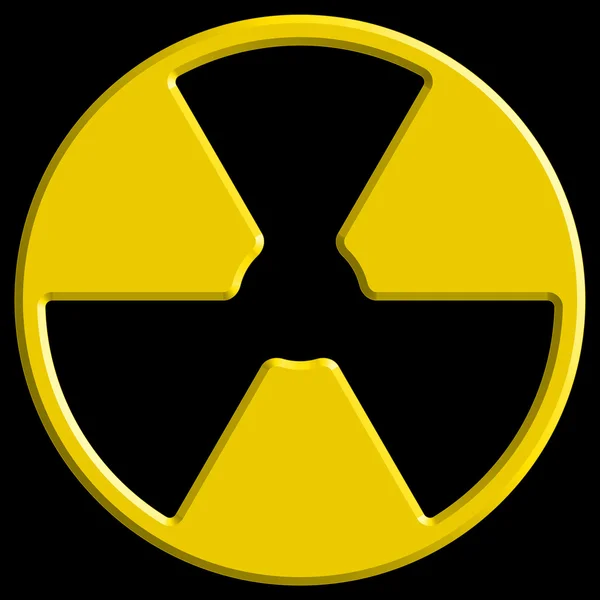 Radiation symbol on danger sign — Stock Vector