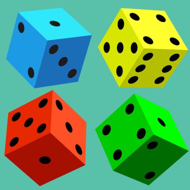 renkli zar küpleri