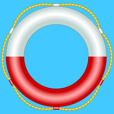 hayat şamandıra mavi zemin üzerine