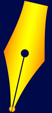 Altın mürekkep kalem simgesi