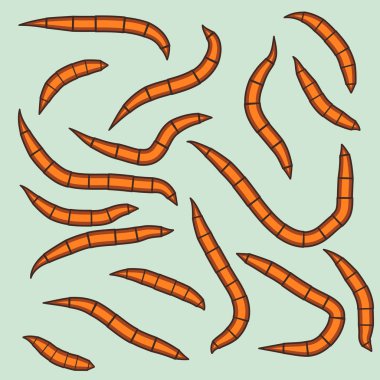 red worms group clipart