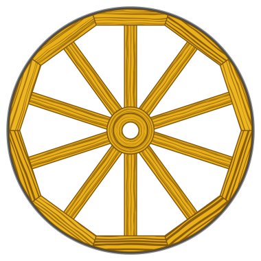 old vintage wooden wheel clipart