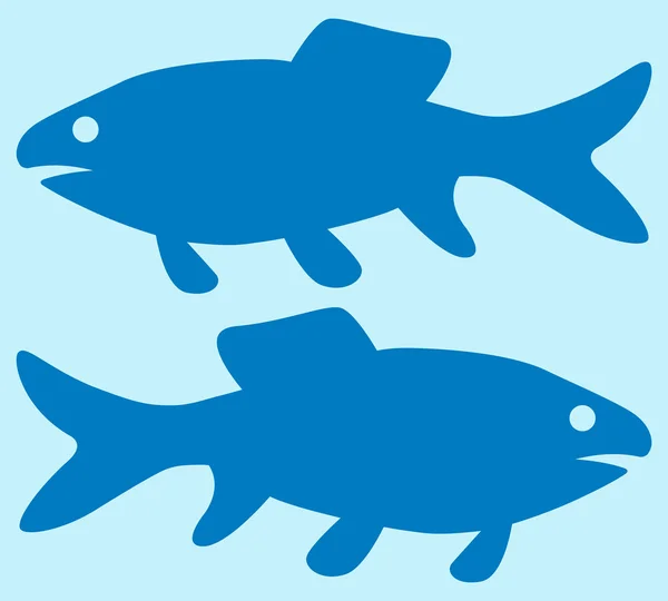 Fish silhouettes icon — Stock Vector