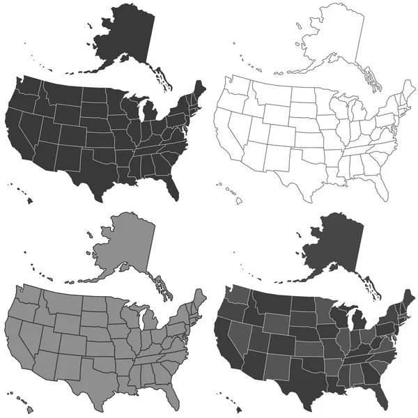USA map set — Stock Vector