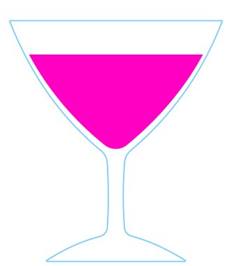 Kadehinin pembe sıvı simgesiyle