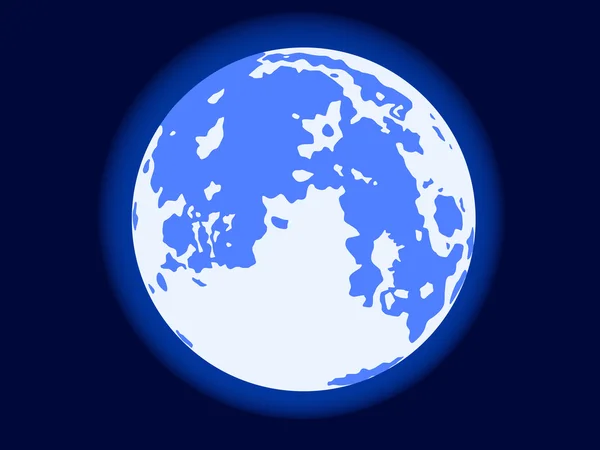 Luna azul llena — Vector de stock