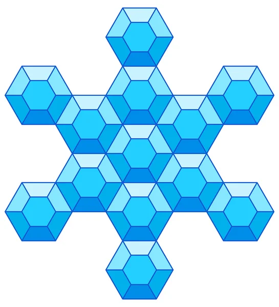 Hexagonal crystal icon — Stock Vector