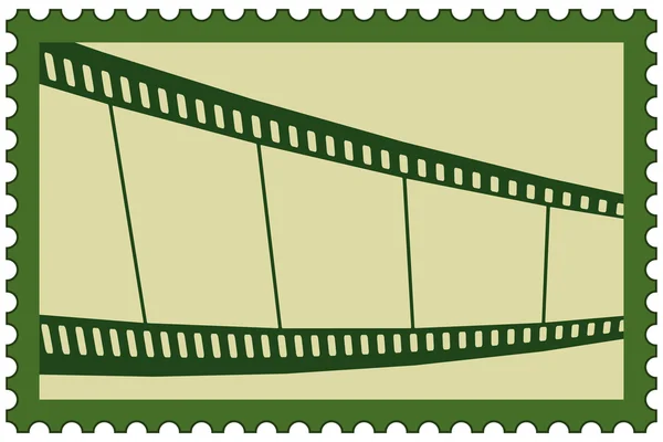 Film strip on postage stamp — Stock Vector