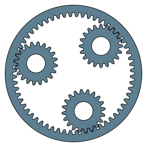 Gray planetary gear — Stock Vector