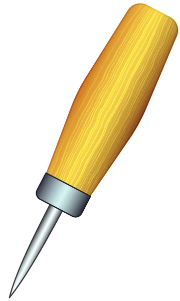 Awl tool close-up — Stock Vector