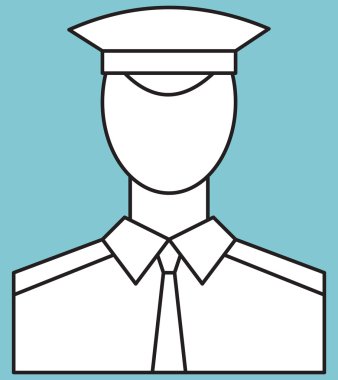 Asker simgesi mavi arka plan