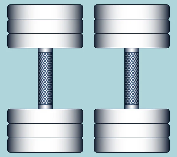 Hanteln vor blauem Hintergrund — Stockvektor