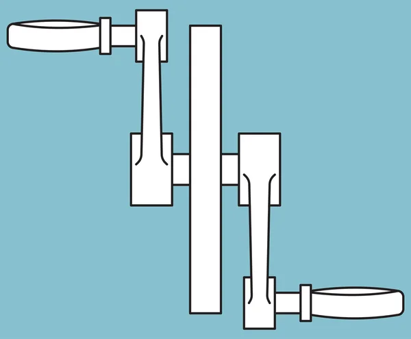 Icono de pedales contra suelo de panadería azul — Vector de stock