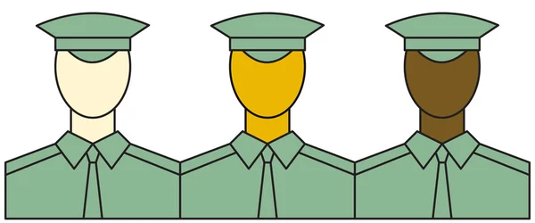 Illustration des icônes militaires — Image vectorielle