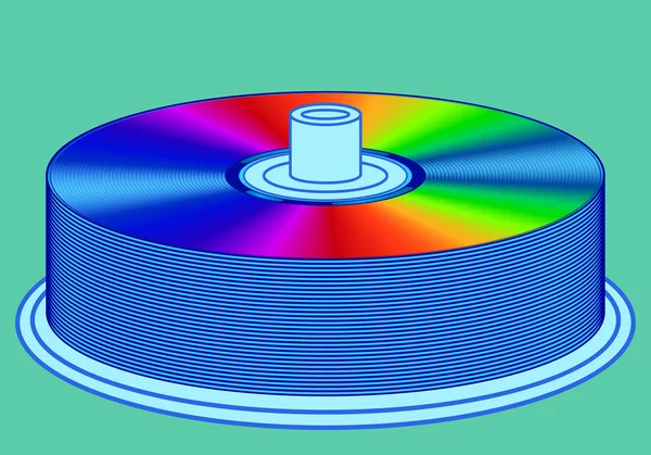 Icône de pile de disques dvd — Image vectorielle