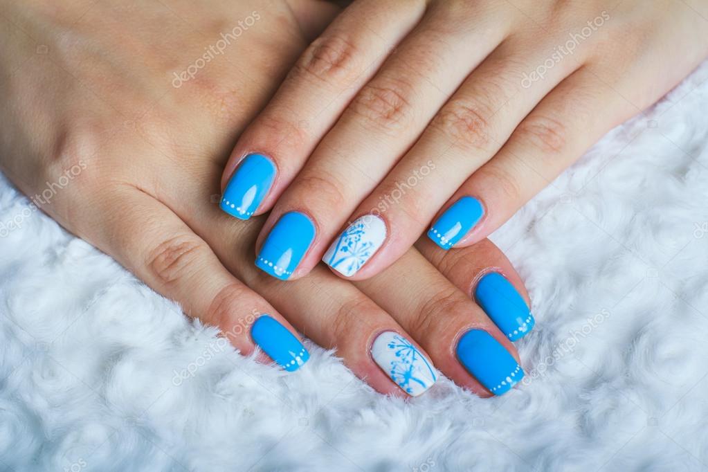 Light Blue Nail Art Stock Photo By C Selora