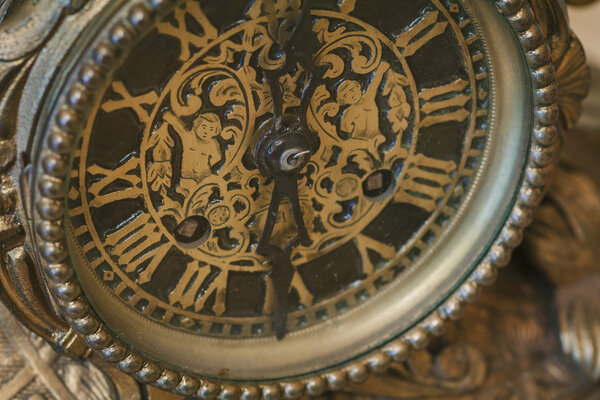 Antique clock with roman numerals