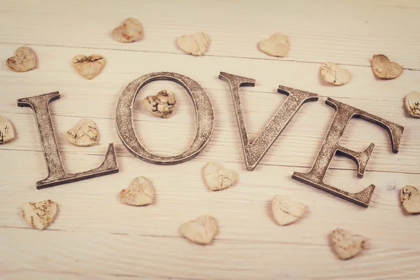 木製単語愛の装飾 — ストック写真