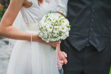 Düğün buketi beyaz camomiles ile