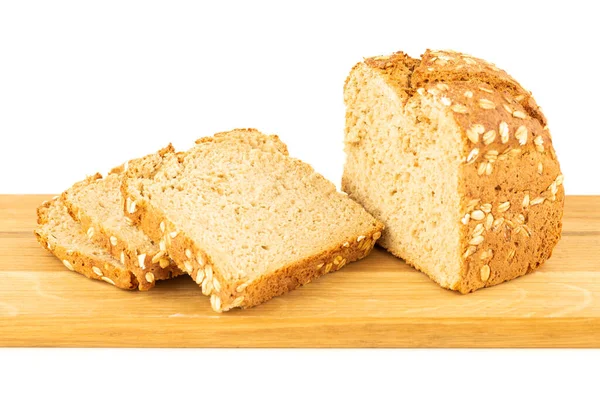 Pan Pan Integral Con Avena Sobre Tabla Madera Sobre Fondo —  Fotos de Stock