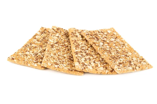 Pile Crackers Different Seeds Isolated White Background Stock Image