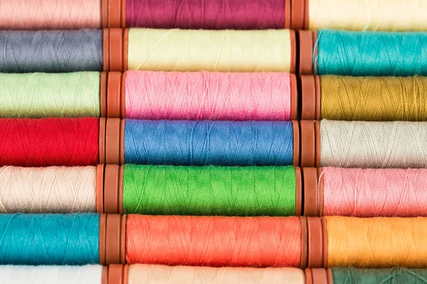 Colorful Cotton Thread Reels Close Picture — Stock Photo, Image